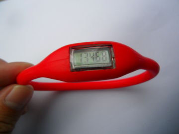 লাল / বেগুনি স্পোর্ট সিলিকন হার্ট রেট মনিটর, LCD স্ক্রিন জন্য গার্লস / ছেলেরা সঙ্গে ঘড়ি