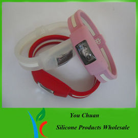Silkscreen মুদ্রিত এবং লোগো সহ Pantone রঙ সিলিকন wristband ঘড়ির মুদ্রিত