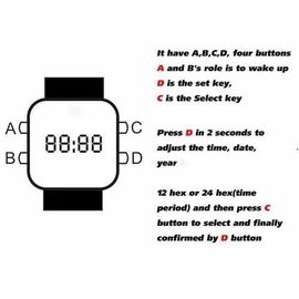 এলইডি সিলিকন wristband ওয়াচ কালো ক্লাসিক নৈমিত্তিক স্পোর্ট স্ট্যাইল সিলিকন ব্যান্ড