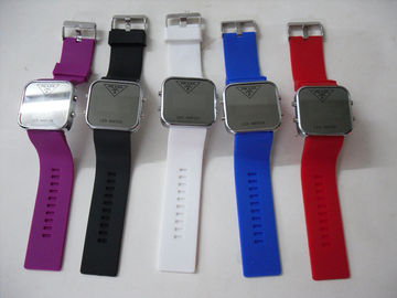টেকসই রঙিন সিলিকন wristband ওয়াচ / সিলিকন ব্রেসলেট ঘড়ি