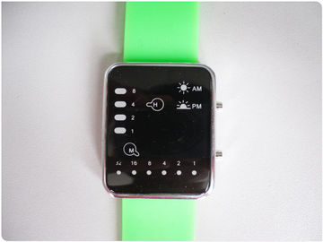 সবুজ বাইনারি নেতৃত্বাধীন ওয়াচ / ইসলাম রবার wristband ঘড়ি ই এম