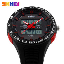 ছাত্র এনালগ ডিজিটাল ঘড়ি, 52MM কেস পুরুষদের খালেদা কেয়ামত ঘড়ি
