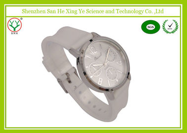 হোয়াইট Watchband 1 - 3 এটিএম সিলিকন চাবুক ঘড়ি ভদ্রমহোদয় লোগো Debossed জন্য