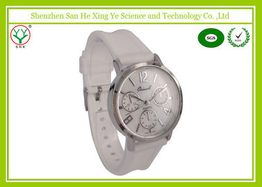 হোয়াইট Watchband 1 - 3 এটিএম সিলিকন চাবুক ঘড়ি ভদ্রমহোদয় লোগো Debossed জন্য