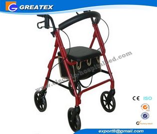লাইটওয়েট ভাঁজ rollator 4 চাকা ভ্রমণকারী, বৃদ্ধ জন্য ভাঁজ হাঁটা ফ্রেম